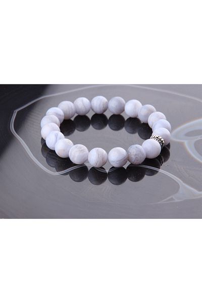 ALAVAN Chalcedony Natural Stone Bracelet 9 Mm, Crystal Accessory, Healing Vibration Therapy, Premium Quality