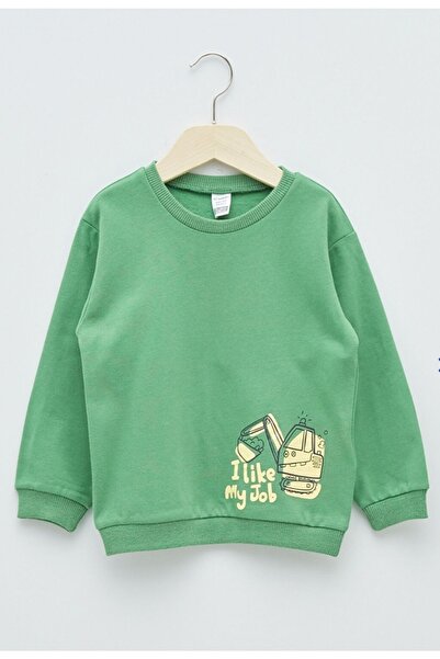 LC Waikiki Bisiklet Yaka Uzun Kollu Baskılı Erkek Bebek Sweatshirt