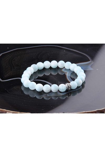 ALAVAN Larimar Natural Stone Bracelet 8 Mm, Crystal Accessory,