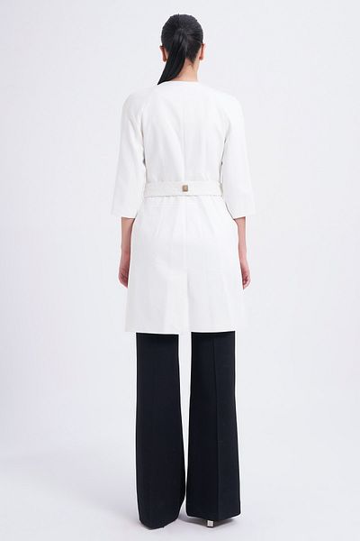 Balizza Blz-buttons Stone Design Belted Trench Coat