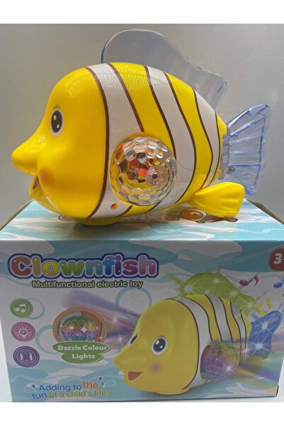 afreyz oyuncak Oyuncak Balık Pilli Sesli Işıklı Balık Yerde Hareket Eden Bebe...