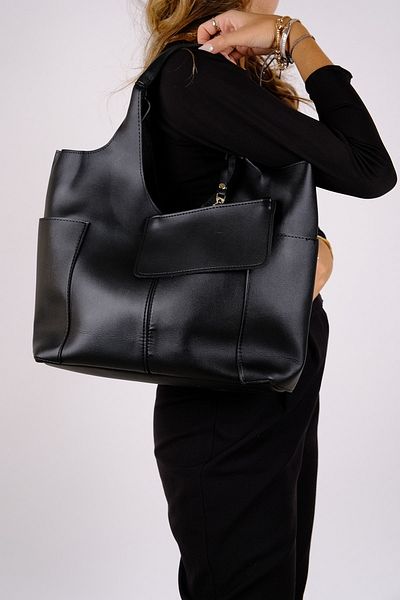 LuviShoes Geantă de umăr Amaya Black pentru femei