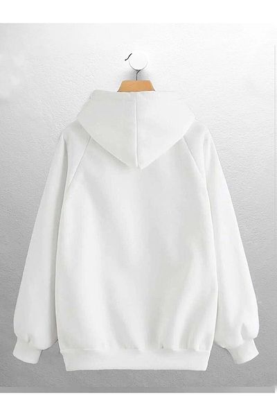 NewCabin Νέα σεζόν Unisex Michigan με στάμπα λευκό καγκουρό με κουκούλα
