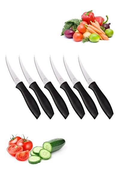 Rooc Bıçak Seti 6 Parça Siyah Meyve Veya Sebze Bıçağı Takımı Tırtıklı Bıçak