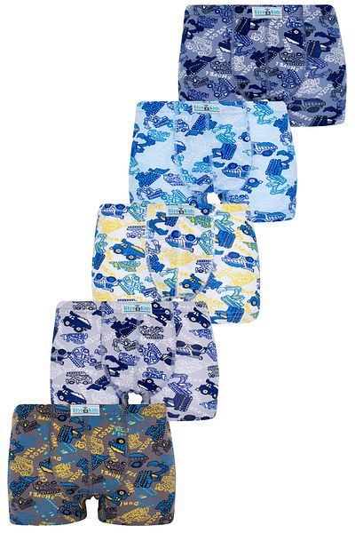 biyokids Boxeri pentru băieți, pachet de 5 boxeri cu imprimeu în culori mixte Byo2564