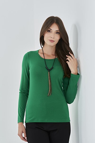 TOLGA SARAÇOĞLU 10074 Bisiklet Yakalı Uzun Kollu Body