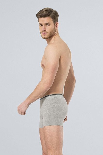 TÜREN 2 Pack, Cotton & Lycra, Men's Boxer Set with Waist Belt Gray
