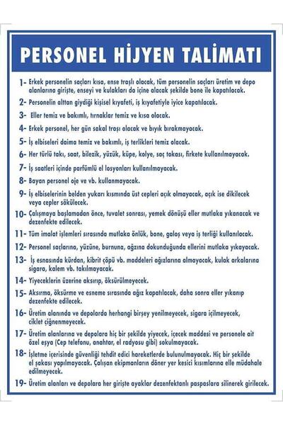 Emek İkaz Levhaları Staff Hygiene Instruction Warning/Warning Sign