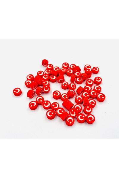 yiğit aksesuar Fimo Beads with Turkish Flag 20 Pieces