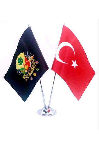 tasarım harikaları Masa Üstü 2 Li Bayrak Osmanlı Ve Türk Bayrağı