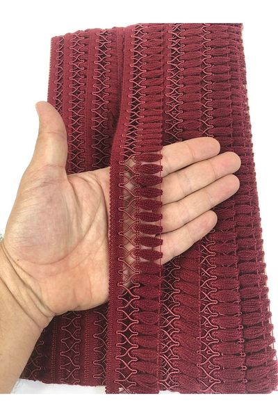 Hobigram Burgundy Crossed Decorative Fringe Ribbon Tassel – Decorative Ribbon, Stylish Design, Women's Accessory – Decor