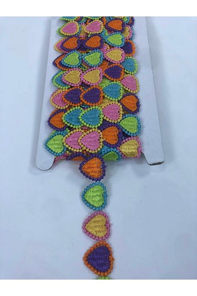 Hobigram Colorful Heart Patterned Decorative Ribbon – Special Design, Accessory, Quality Production, Eye-Catching Style –