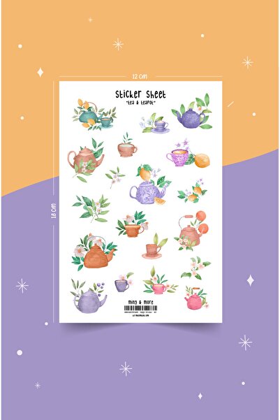MuslimWalk Tea&teapot - Çay&çaydanlık Planlayıcı Sticker Etiket Seti #82
