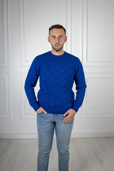 Sarar Interviu Pulover din tricotaje albastru Saks cu decolteu O
