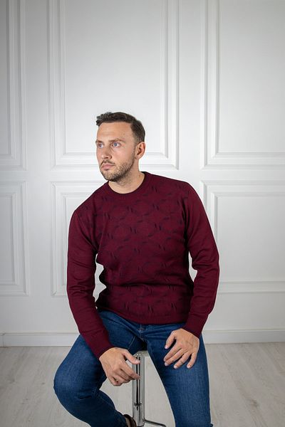 Sarar Interviu Pulover din tricot roșu Claret cu decolteu O