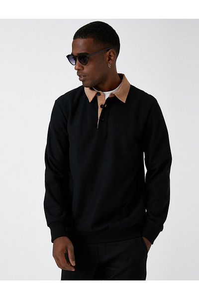 Koton Polo Neck Sweatshirt - Relaxed Fit