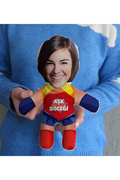 Bk Gift Kişiye Özel Fotoğraflı Aşk Böceği Bebek Yastık-1