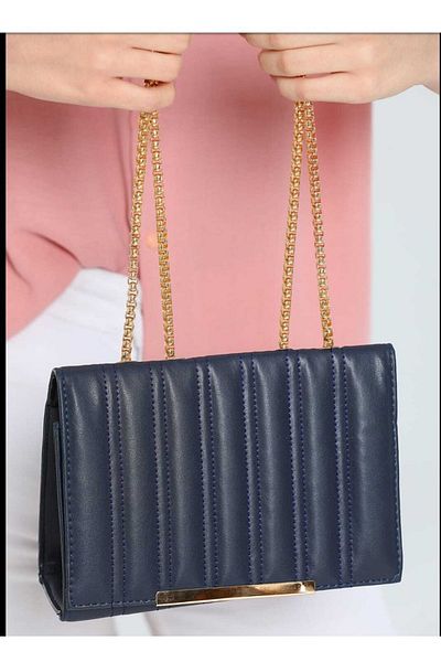 MAC&MOS Women's Navy Blue Magnetic Hand and Shoulder Bag