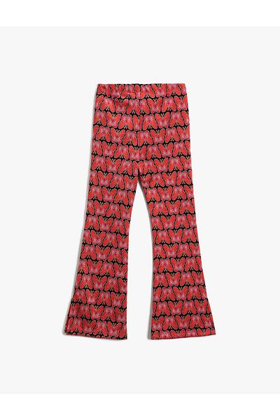Koton Butterfly Patterned Flared Trousers