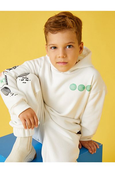 Koton Back Printed Hooded Sweatshirt