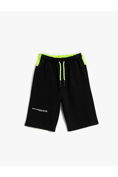 Koton Contrast Colored Shorts with Tie Waist