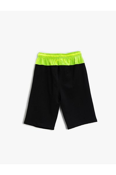 Koton Contrast Colored Shorts with Tie Waist