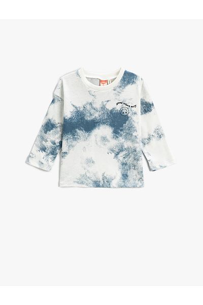Koton Langarm-T-Shirt mit Batikmuster