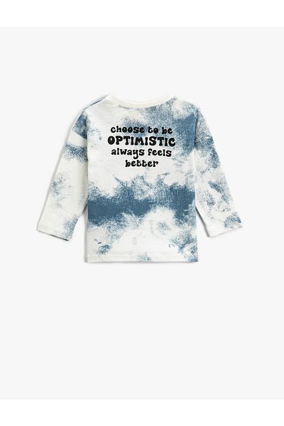 Koton Langarm-T-Shirt mit Batikmuster