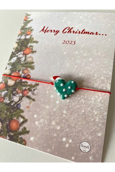 SWORDS CONCEPT New Year's Gift Heart Murano Bracelet Gift - Merry Christmas Written