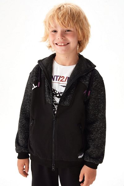 nk kids 43306 Черен есенен кардиган Bcd за момче