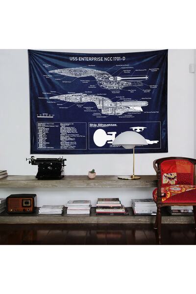 The Lucid Lab Pânză de perete Uss Enterprise Albastru Marin - 100 Cm X 135 Cm