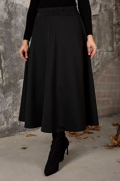 Melike Tatar Black Scuba Skirt 3-3049