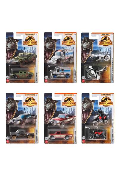 Matchbox Jurassic World Tekli Araçlar 6'lı Seri Fmw90