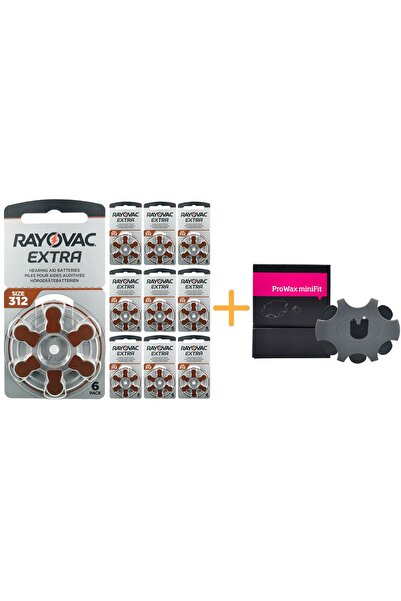 Rayovac Extra 312 No Işitme Pili (10 Paket X 6= 60 Adet) + Hediye Prowax Mini...