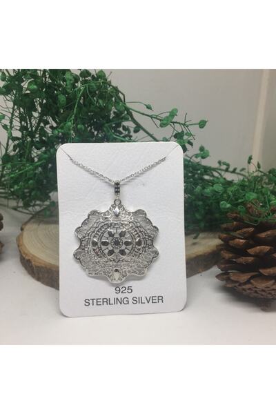 Değerli Gümüş D.g. 925 Ayar Gümüş Taşsız Telkari Modeli Tasarım Kolye