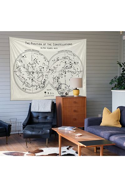 The Lucid Lab The Constellations Ivory - Tapet Harta Stelelor - 100 Cm X 135 Cm