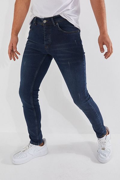 Newtime Мъжки дънки Skinny Fit ликра кафяв нюанс пайети