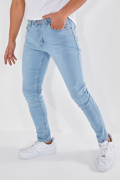 Newtime Мъжки дънки Skinny Fit Lycra Buzz Blue