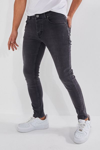 Newtime Ανδρικό Skinny Fit Lycra Jeans Anthracite με νύχια
