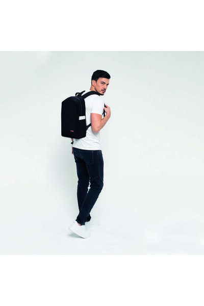 Classone BP-WTX400SK 15.6 بوصة قماش مقاوم للماء وسحاب، كمبيوتر محمول، حقيبة كمبيوتر محمول أسود-أحمر