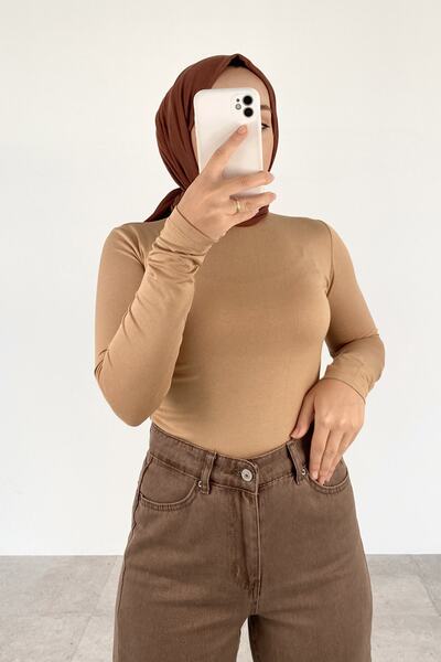 lamelif Μισό ζιβάγκο μονόχρωμο Body Milk Brown