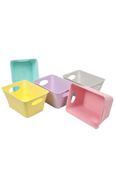 Binbirreyon 5 Pieces Organizer Box Storage Box Set 5 Pieces Colorful 21x15x10.5cm Df027