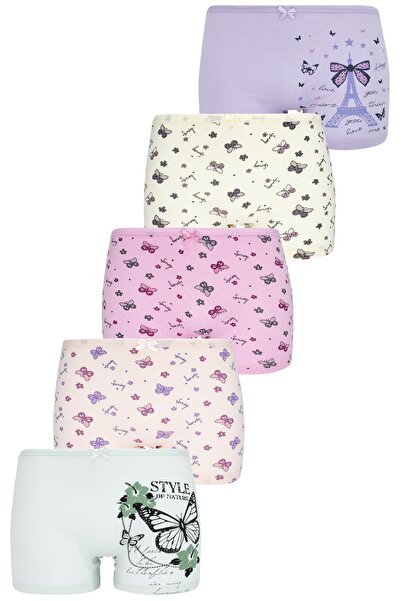 biyokids Girl's Boxer 5 Pack Μικτό Χρώμα Μπόξερ