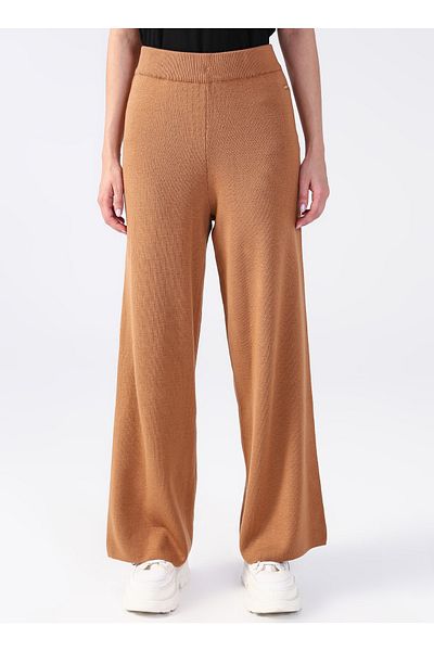 U.S. Polo Assn. Elastic Waist Loose Fit Tan Women's Trousers Nelena
