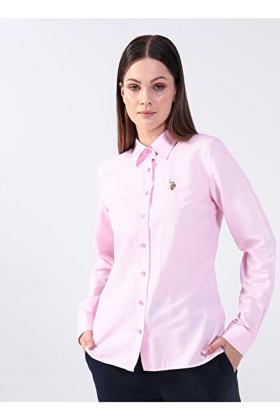 U.S. Polo Assn. Inggallér Sima világos rózsaszín női ing Woxcolor022k