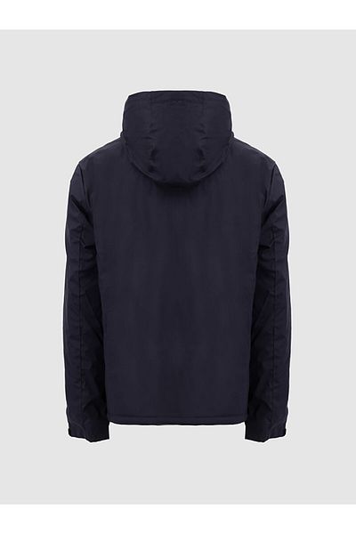 Ltb Navy Blue Hooded Coat with Pockets