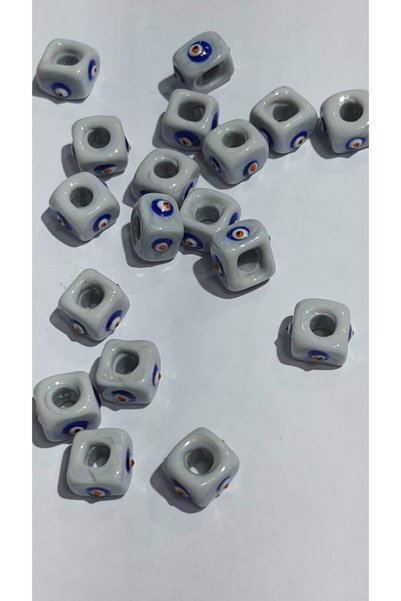 RLX BUJİTERİ Glass Evil Eye Beads 8 Mm 10 Pieces