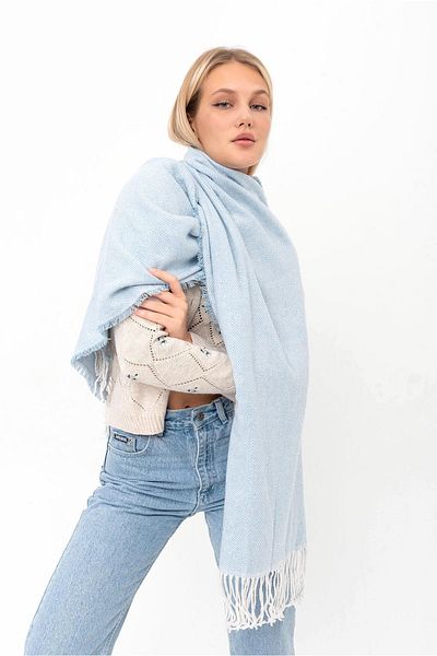 Saria Moda Soft Tassel Shawl with Thick Shoulders