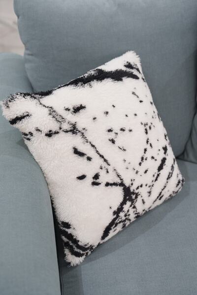 Savana Λούτρινο κάλυμμα μαξιλαριού με φερμουάρ πίσω μέρος κρεπ ύφασμα