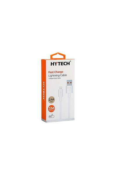 Hytech Hy-x99 3 Metre 2.4a Usb To Lightning Beyaz Data + Sarj Kablosu
